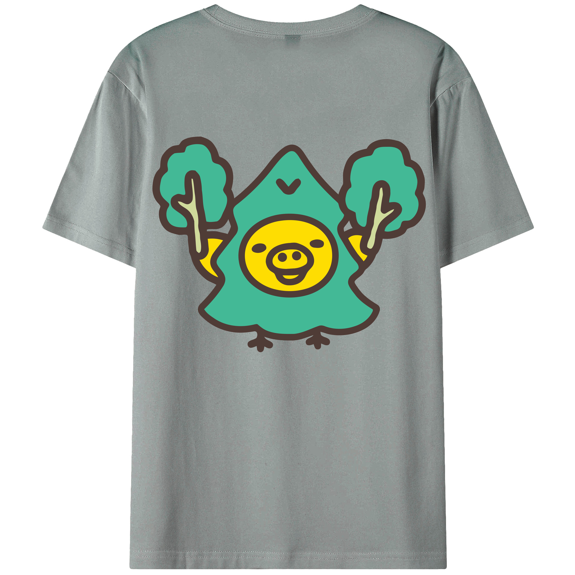 （画像用） リラックマ リラックマ キイロイトリ Rilakkuma Korilakkuma Kiiroitori 綿100％ メンズ半袖Tシャツ（バックプリント） 通気性